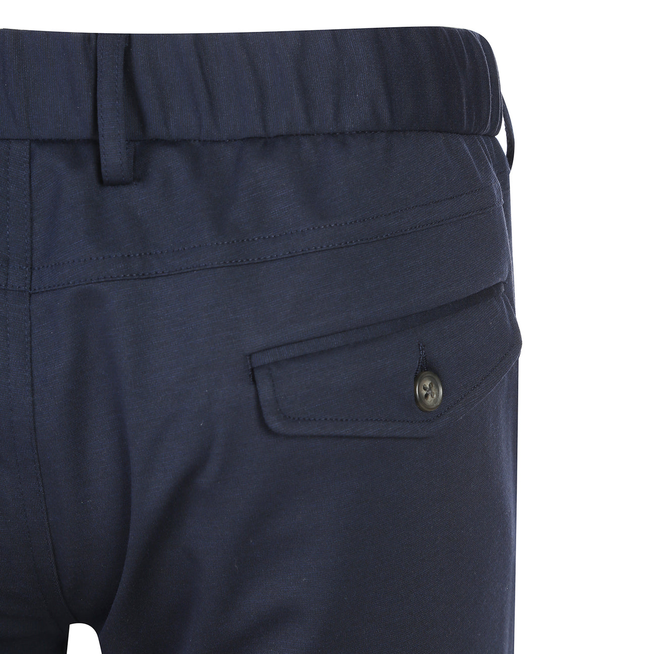 The mannequin wears a Pellagio Midnight Navy Men's Half Canvas Suit PF24-16, featuring a notched lapel, slim fit, and two buttons, paired with a white shirt and red patterned tie.