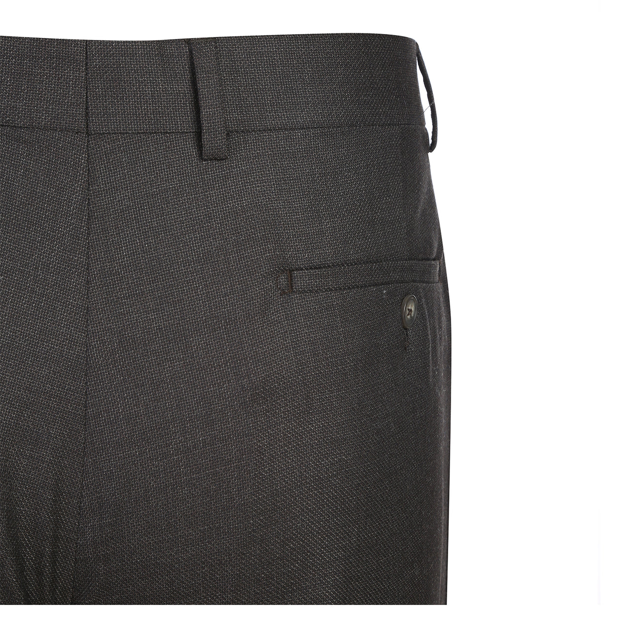 The ENGLISH LAUNDRY Dark Gray Suit EL12-02-095 by English Laundry, styled on a mannequin with a white dress shirt and black, gray, and silver striped tie, offers a refined slim fit suit look.