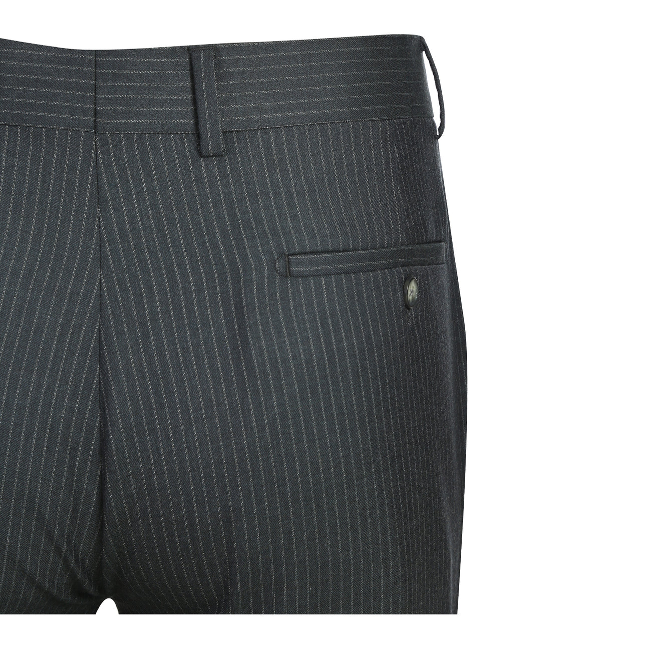 The ENGLISH LAUNDRY Black Stripe Suit EL12-33-341 by English Laundry is shown on a headless mannequin, styled with a white dress shirt and striped tie against a plain background.