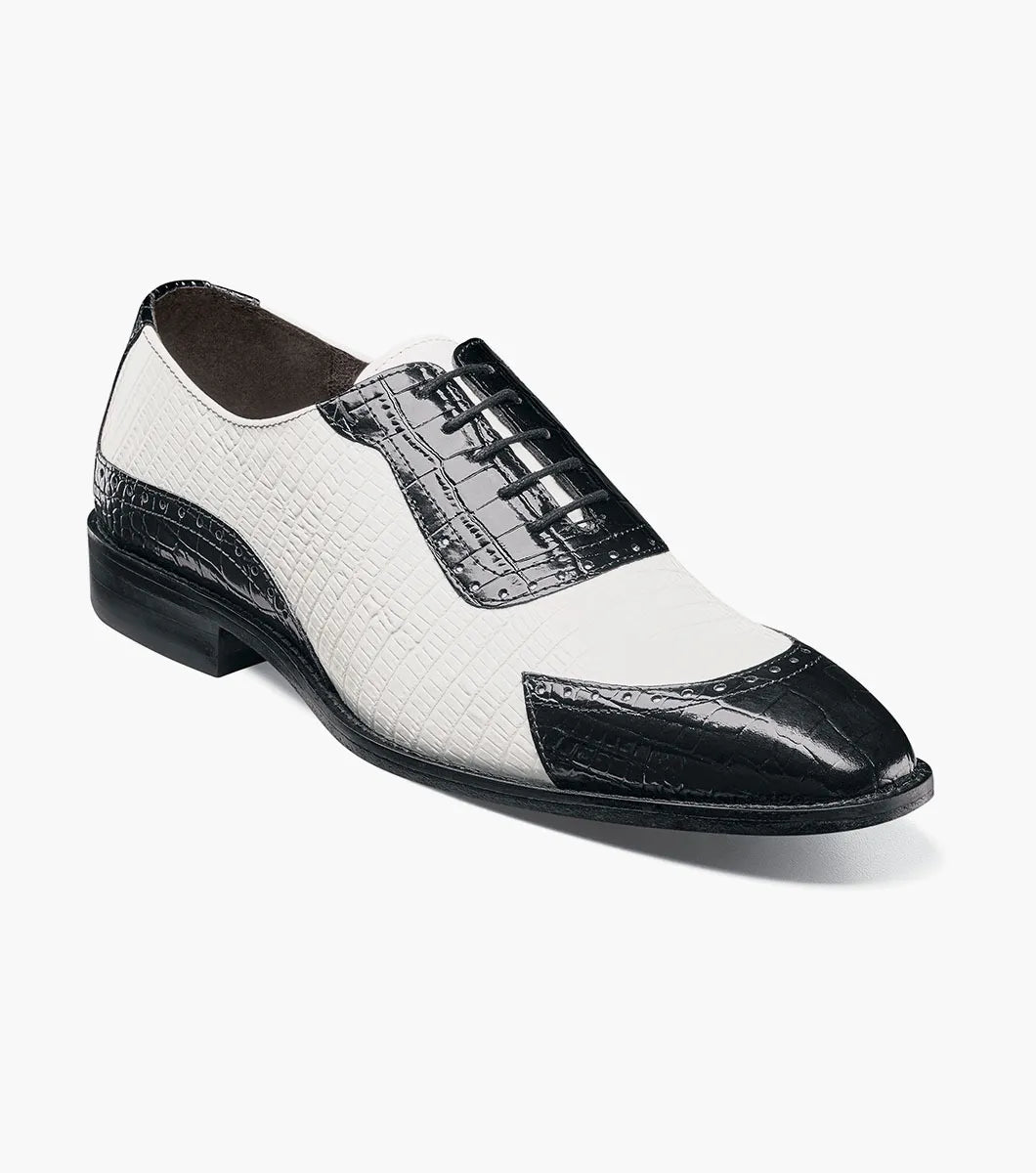 Stacy Adams Black Crocodile Pattern Oxfords Stacy Adams Shoes Black Gator Wingtip Golato 25536-001 main image 4