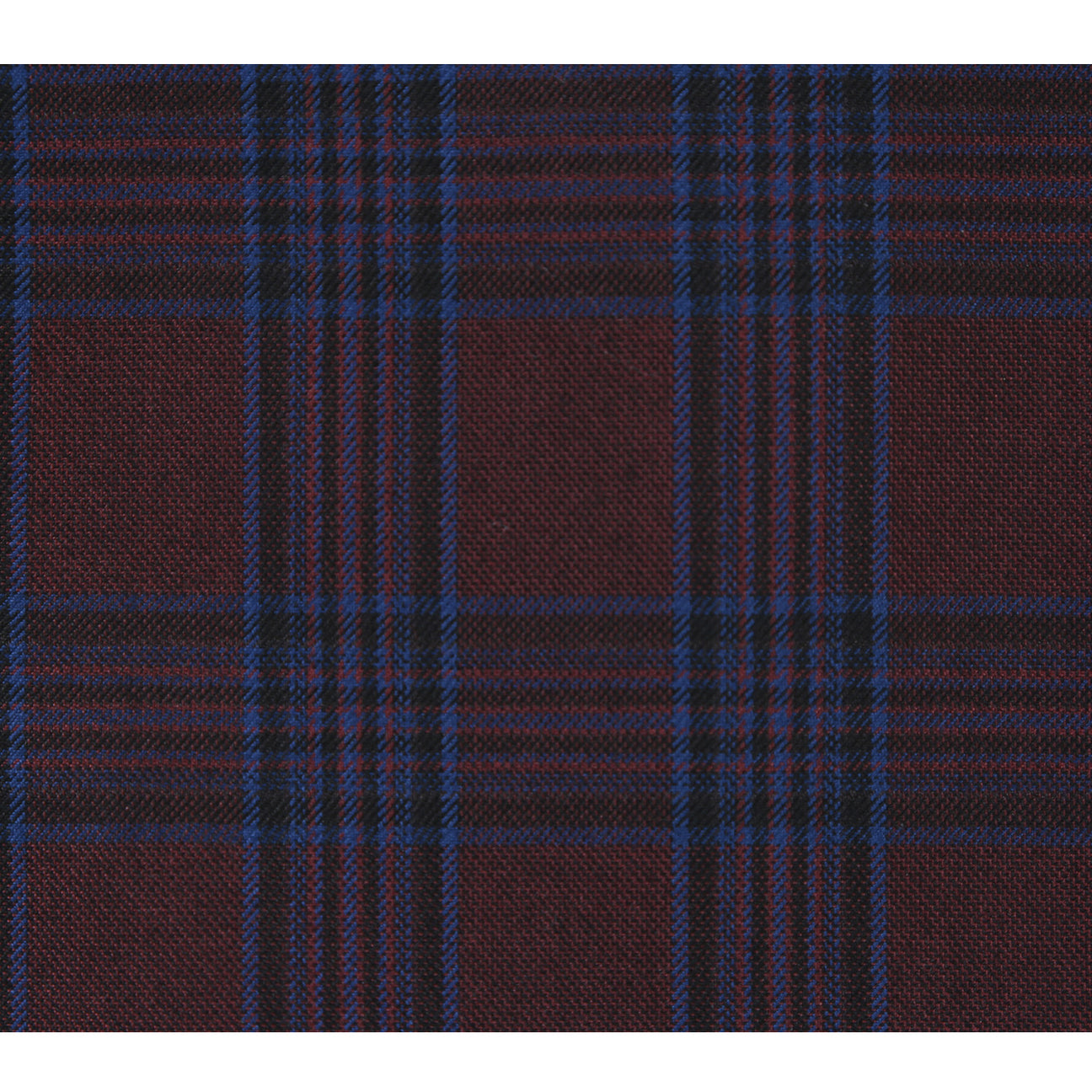 A mannequin displays an Alessandro Vitello by Renoir blazer in a burgundy slim fit, single-breasted style with side vents, paired elegantly with a white shirt and black polka dot tie.