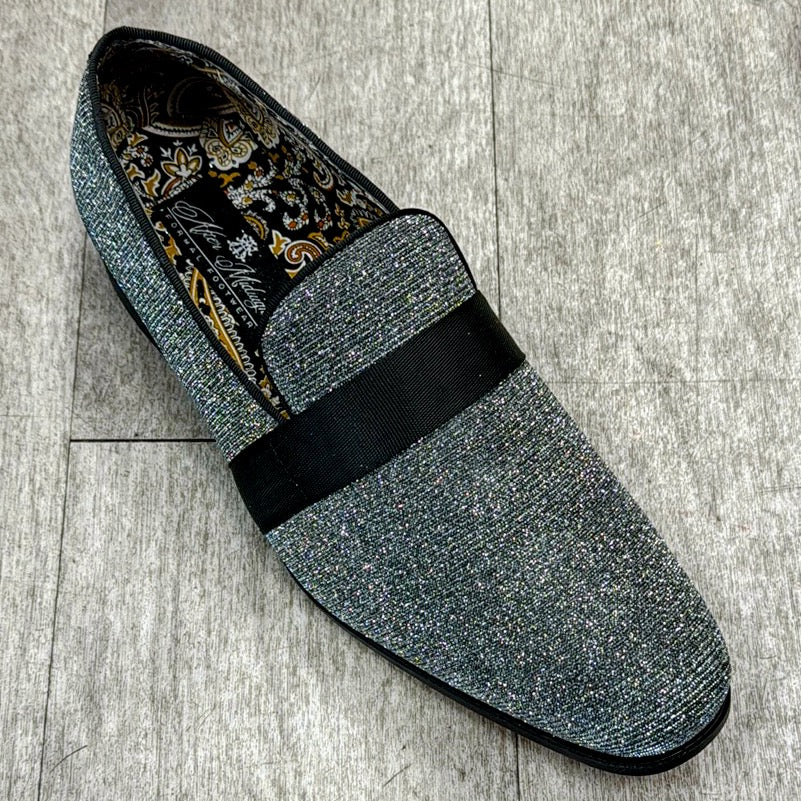 Exclusive Formal Dress Shoe Black / Silver 6660 8 Exclusive Formal Dress Shoe Black / Silver 6660 8