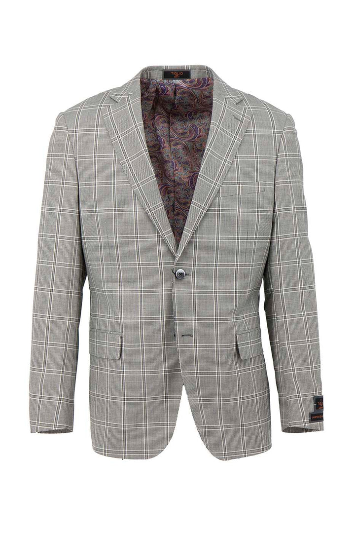 Tiglio Luxe Navy With Green Windowpane Dolcetto Modern Fit, Pure Wool Jacket TL7516 main image 1