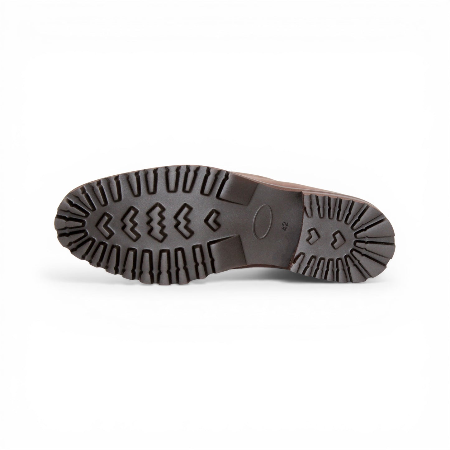 Emilio Franco EF363 Brown loafer, crafted from Italian Genuine Nabuk suede, showcases a sophisticated metal bit detail, red interior lining, moccasin-style stitching, and a textured rubber sole—an elegant men’s dress shoe by Emilio Franco, displayed from the side on a white background.