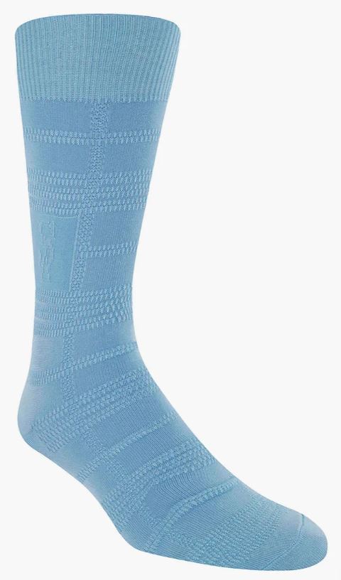 Stacy Adams Tonal Plaid Light Blue Dress Sock Stacy Adams Tonal Plaid Light Blue Dress Sock