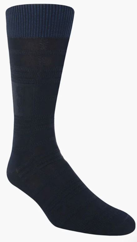 Stacy Adams Tonal Plaid Navy Dress Sock Stacy Adams Tonal Plaid Navy Dress Sock