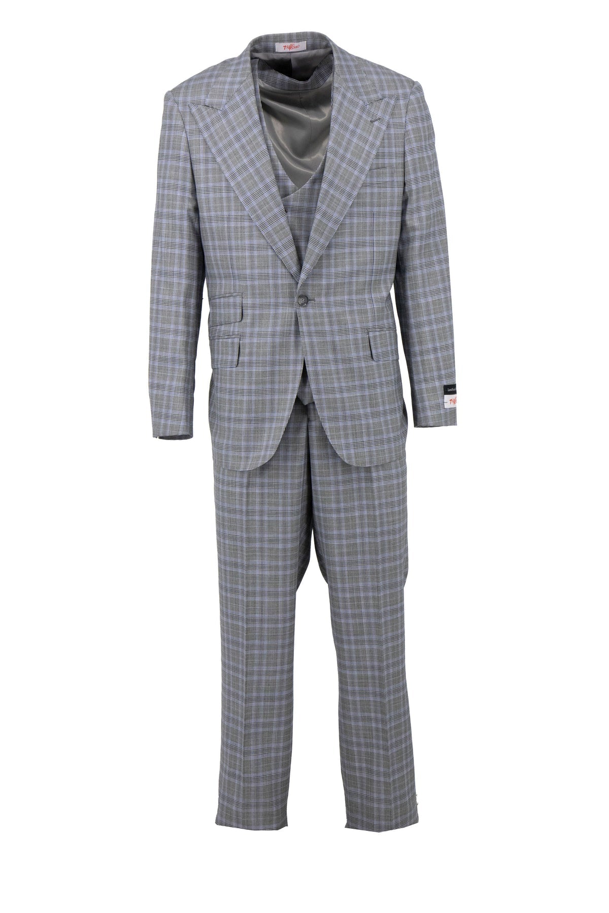 Tiglio Rosso Orvietto Teal Blue/Rust Window Pane Semi Wide Leg  TL9340 (IN STORE) main image 1