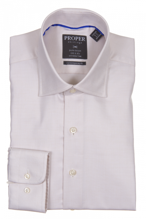 Proper Contemporary Fit Regular Cuff Pure Cotton Wrinkle Free Shirt - P205ET0R