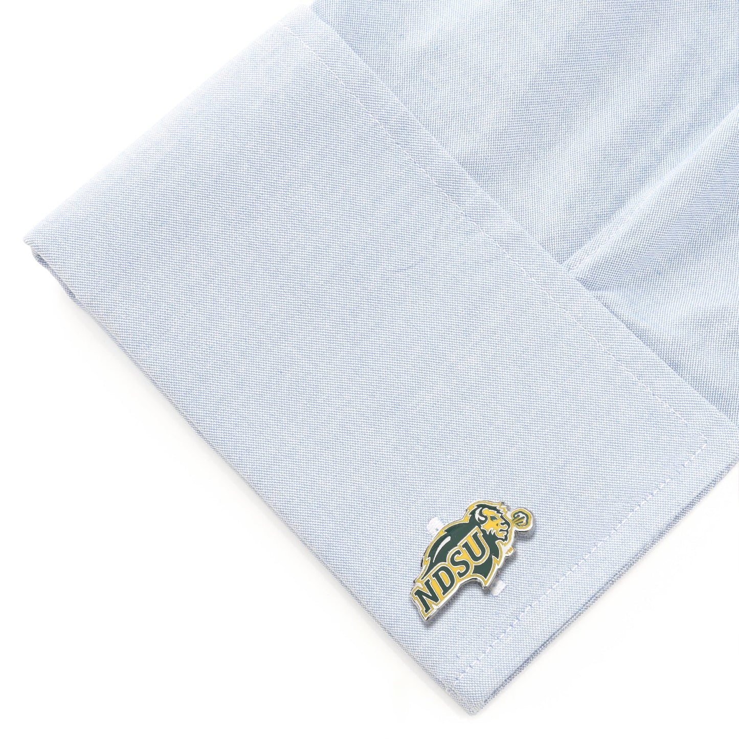 Show your NDSU pride with Cufflinks.com’s NCAA North Dakota State University Cufflinks, featuring the Bison logo in green, yellow, and white—ideal for fans and alumni seeking stylish collegiate accessories.