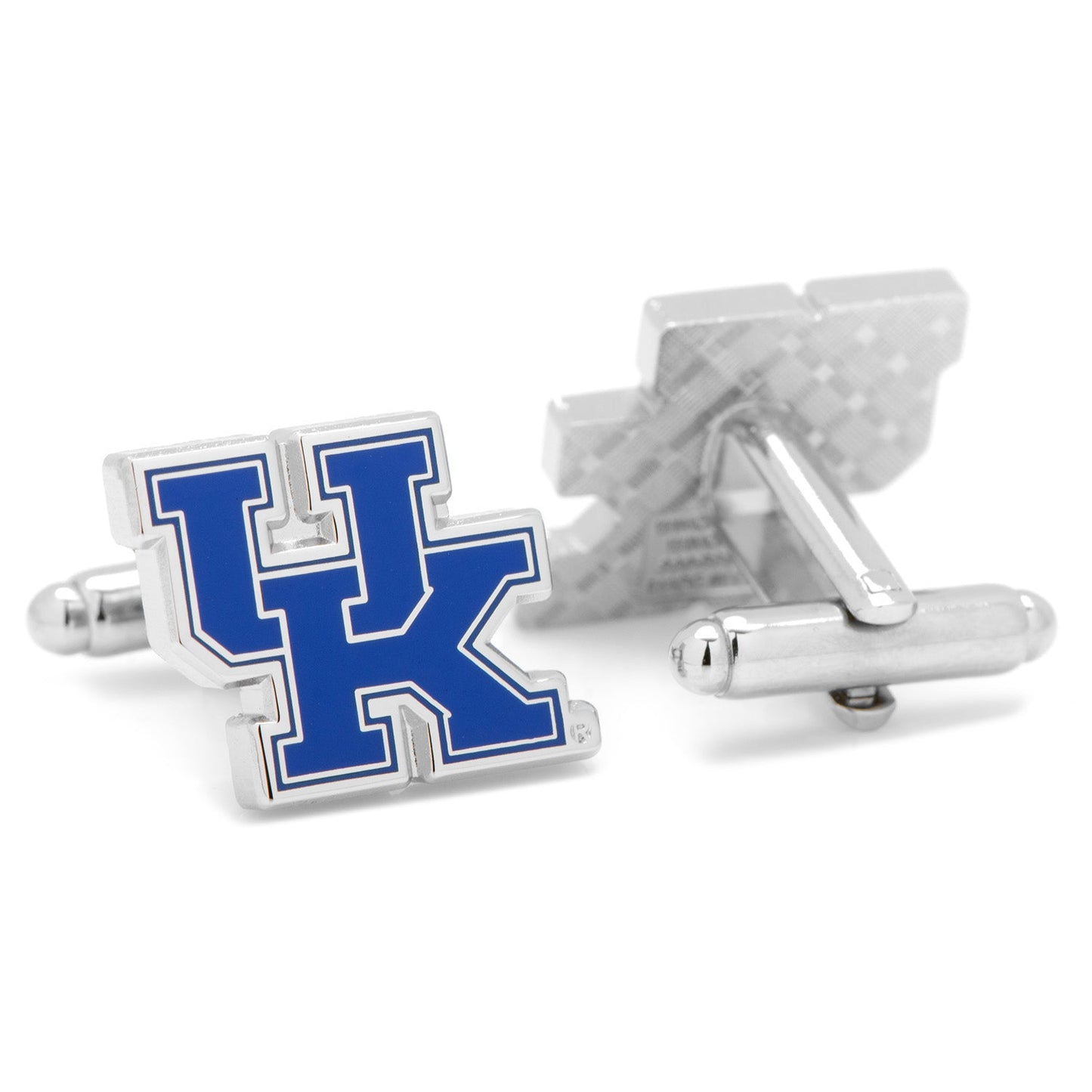 Show your school spirit with the NCAA University of Kentucky Cufflinks and Tie Bar Gift Set from Cufflinks.com, featuring matching cufflinks and a tie bar adorned with the blue and white "UK" logo on a crisp white background.