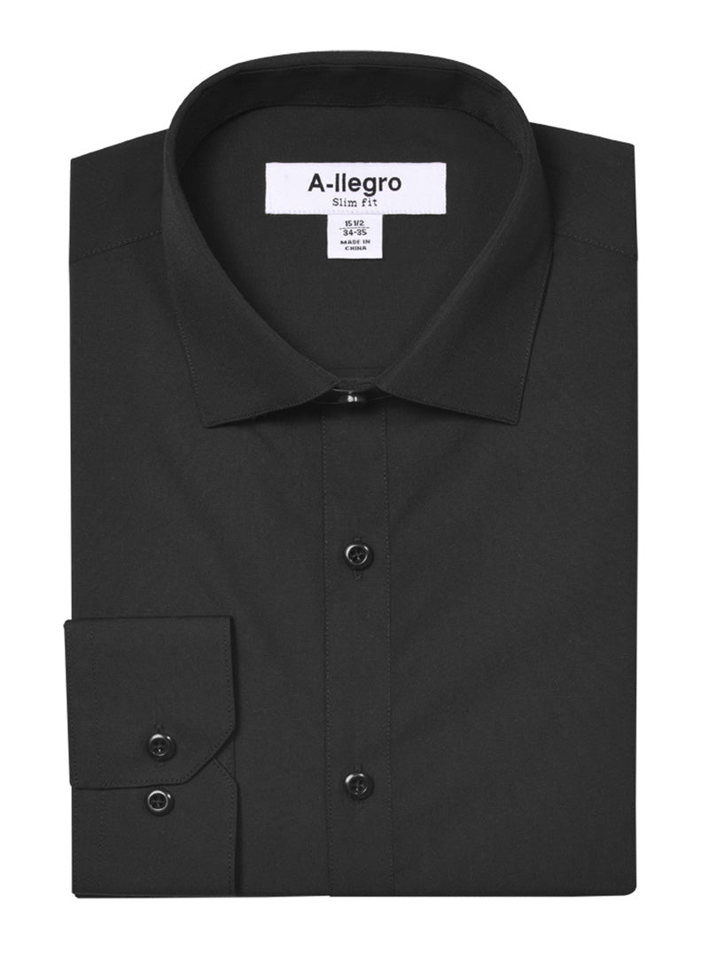convertible cuff dress shirt Slim Fit Cotton Convertible Cuff Dress Shirt Black S-S100 – Unique Design  Menswear