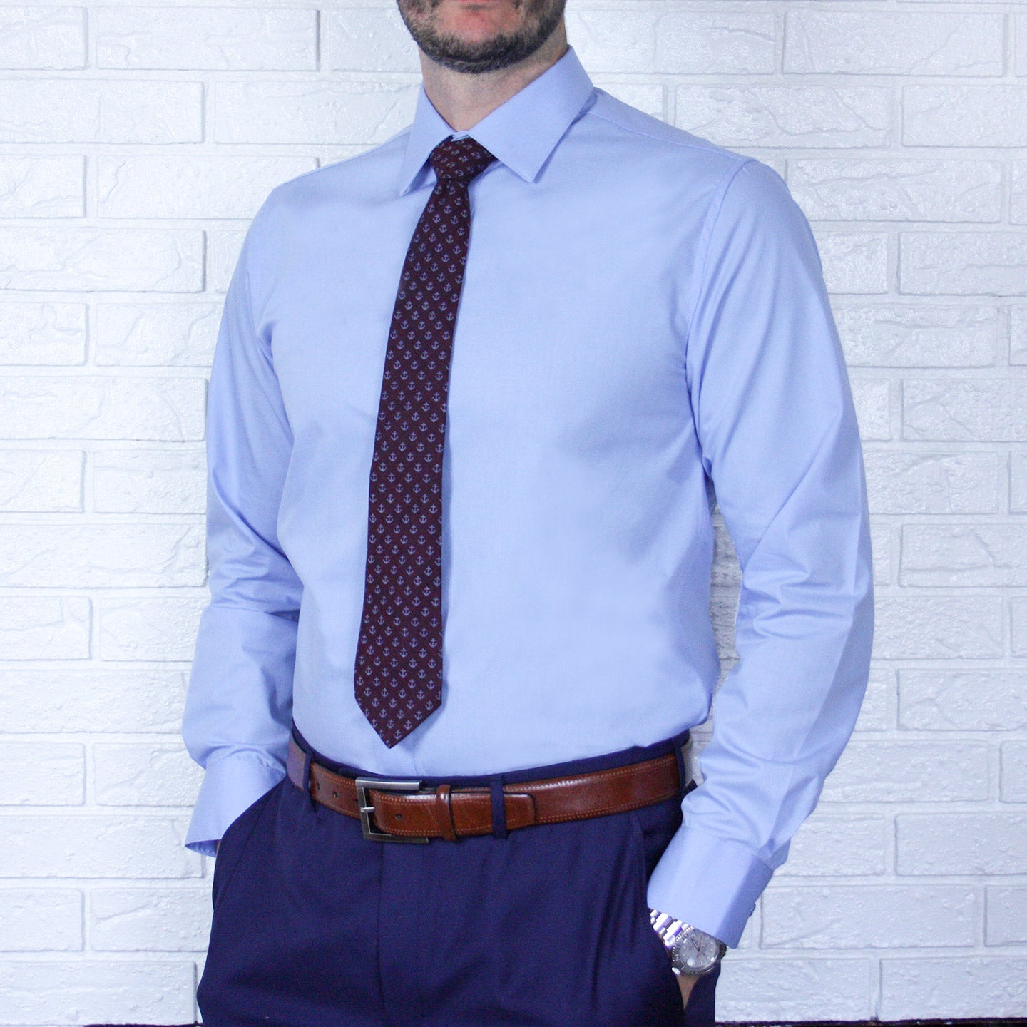 Arturo Modern Fit Long Sleeve Dress Shirt Blue 18.5 34/35 Arturo Modern Fit Long Sleeve Dress Shirt Blue 18.5 34/35
