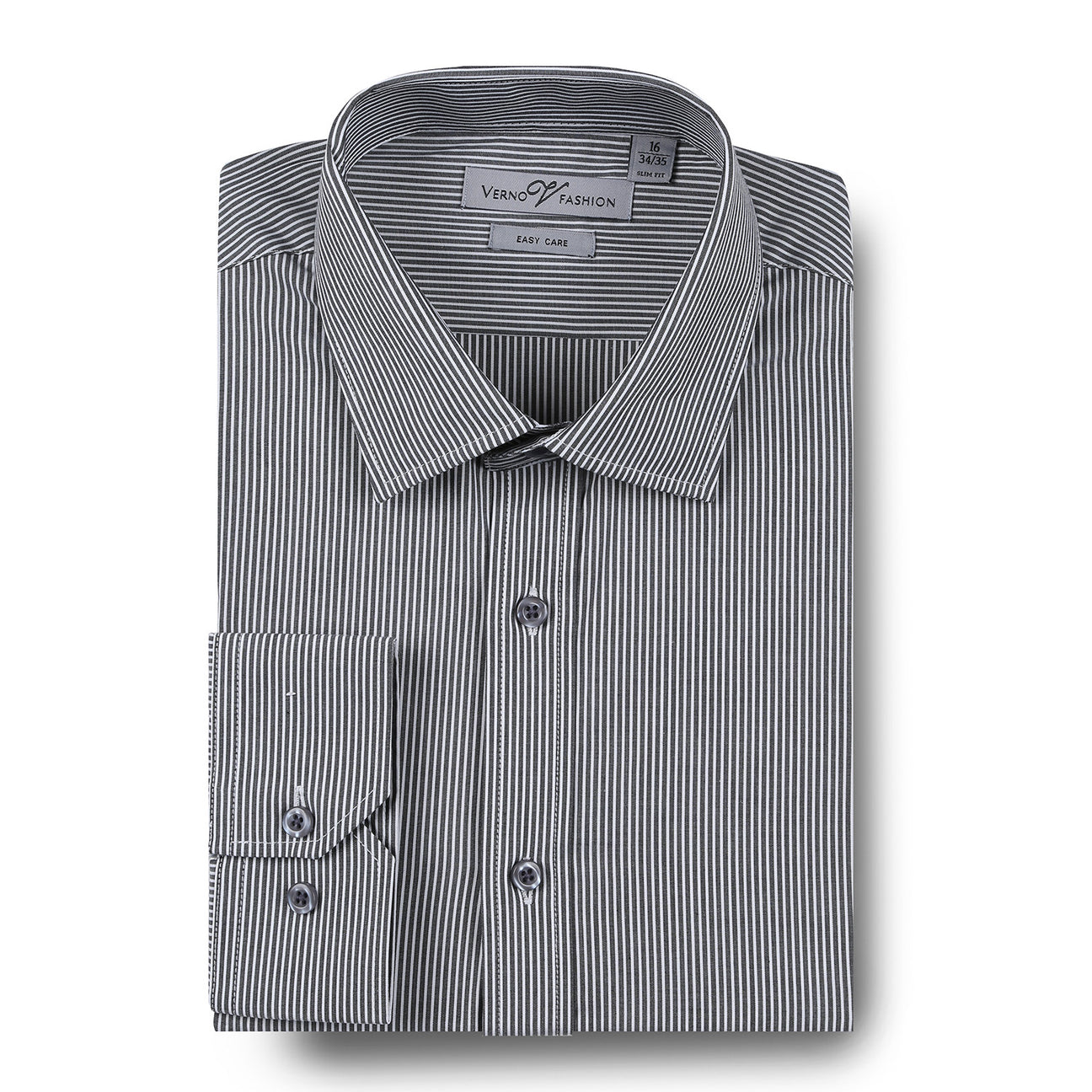 Verno Black Slim Fit Cotton Easy Care Dress Shirt SS213 M (15) Sleeve: 34/35 Verno Black Slim Fit Cotton Easy Care Dress Shirt SS213 M (15) Sleeve: 34/35