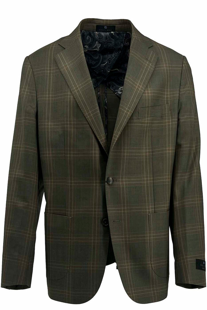 Tiglio Luxe Navy with Purple Windowpane Dolcetto/THP Modern Fit half lined, Pure Wool Jacket TL4226 main image 0