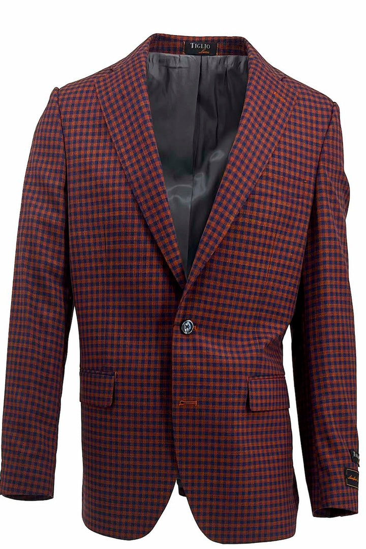 Tiglio Luxe Pistachio with Black Check Dolcetto Modern Fit, Pure Wool Jacket TL2715 main image 1