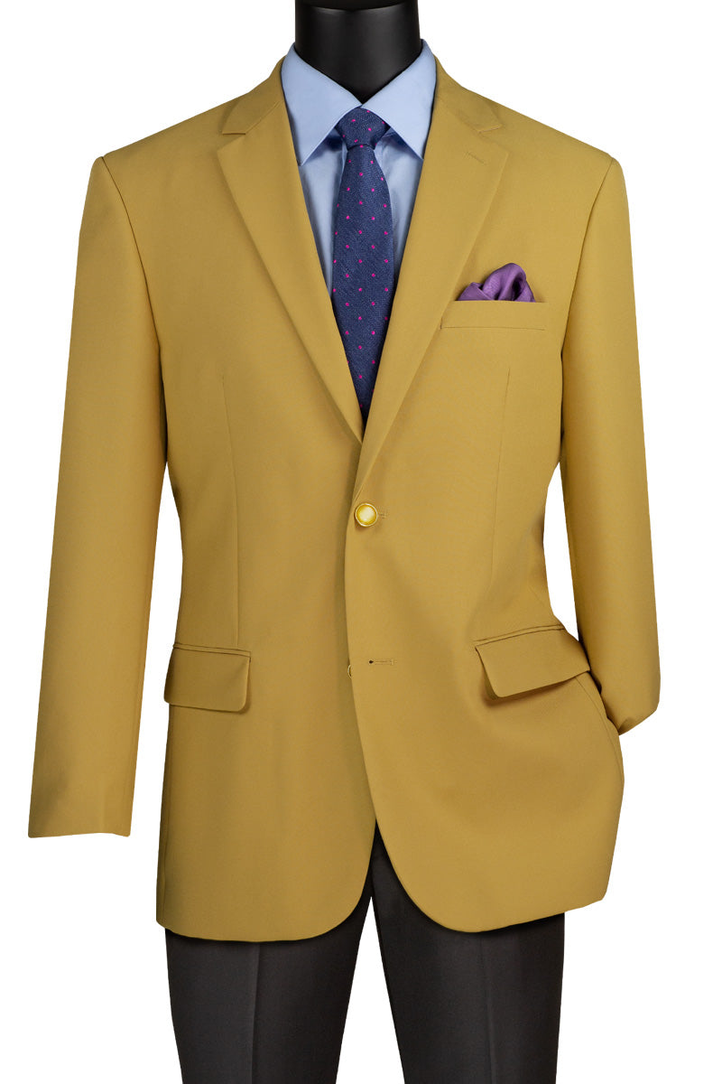 Men's 2 Button Blazer | Regular Fit | M & R Clothing Gold / 40S Men's 2 Button Blazer | Regular Fit | M & R Clothing Gold / 40S