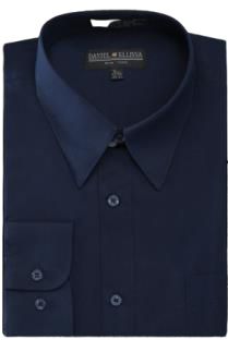 Daniel Ellissa's DS3001 Navy dress shirt, neatly folded with a visible collar and three front buttons.