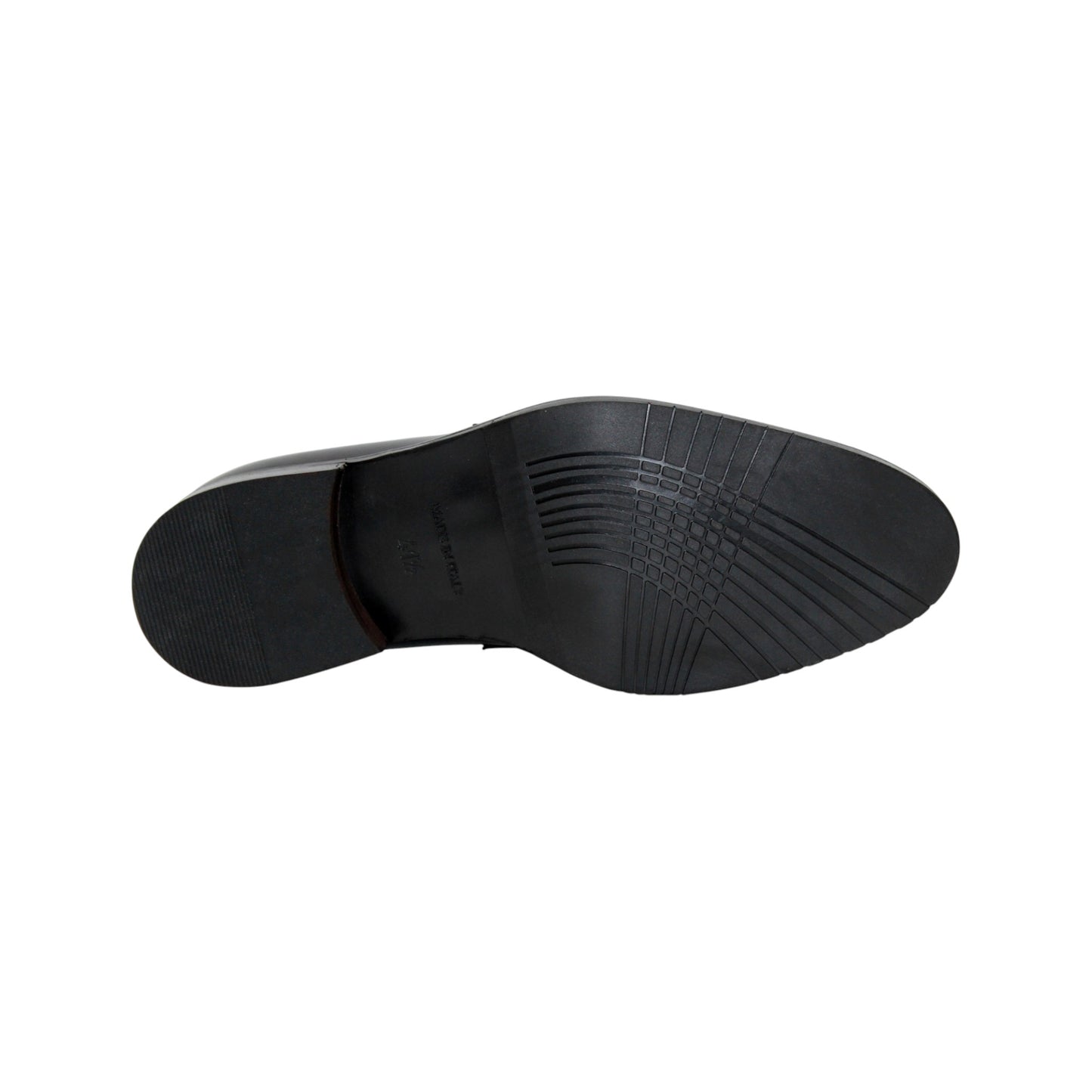 The Firmani Mark Black loafer by Firmani, crafted from Italian leather, is shown in a left side profile on a plain white background—an elegant option in men’s dress shoes.