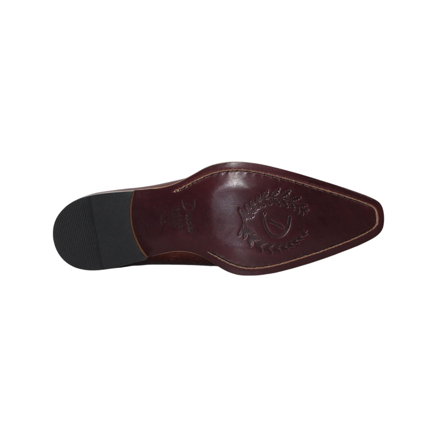 The Duca Spoleto I Brandy by Duca Di Matiste is a brown leather dress shoe with a slight heel, lace-up design, and embossed textured finish, shown in side profile on a white background.