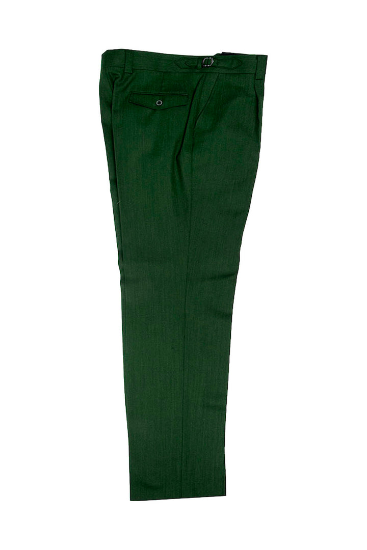 Tiglio Luxe Dark Green Semi-Wide Leg Wool Marbella Dress Pants TL8192 38 Tiglio Luxe Dark Green Semi-Wide Leg Wool Marbella Dress Pants TL8192 38