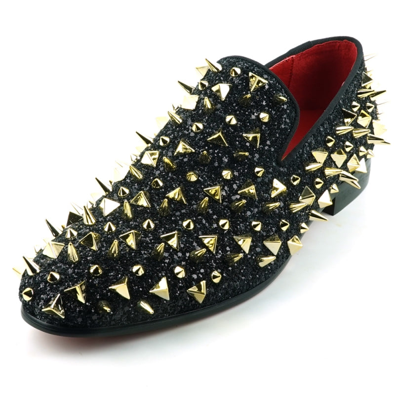 FI-7517 Black Glitter Gold Spikes Fiesso by Aurelio Garcia 8 FI-7517 Black Glitter Gold Spikes Fiesso by Aurelio Garcia 8