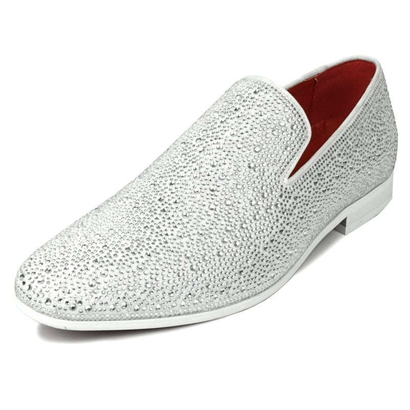 FI-7525 White Suede White Rhinestones Slip on Loafer Fiesso by Aurelio Garcia 11 FI-7525 White Suede White Rhinestones Slip on Loafer Fiesso by Aurelio Garcia 11