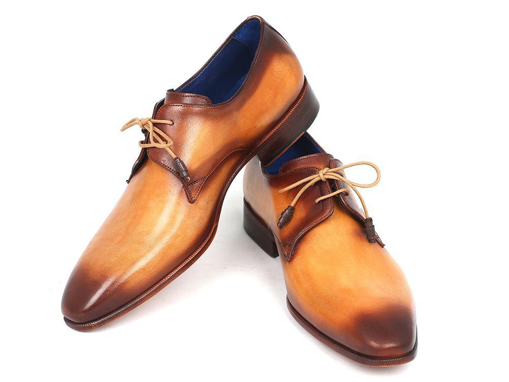 Paul Parkman Brown & Camel Hand-Painted Derby Shoes - 326-CMLBRW EU41