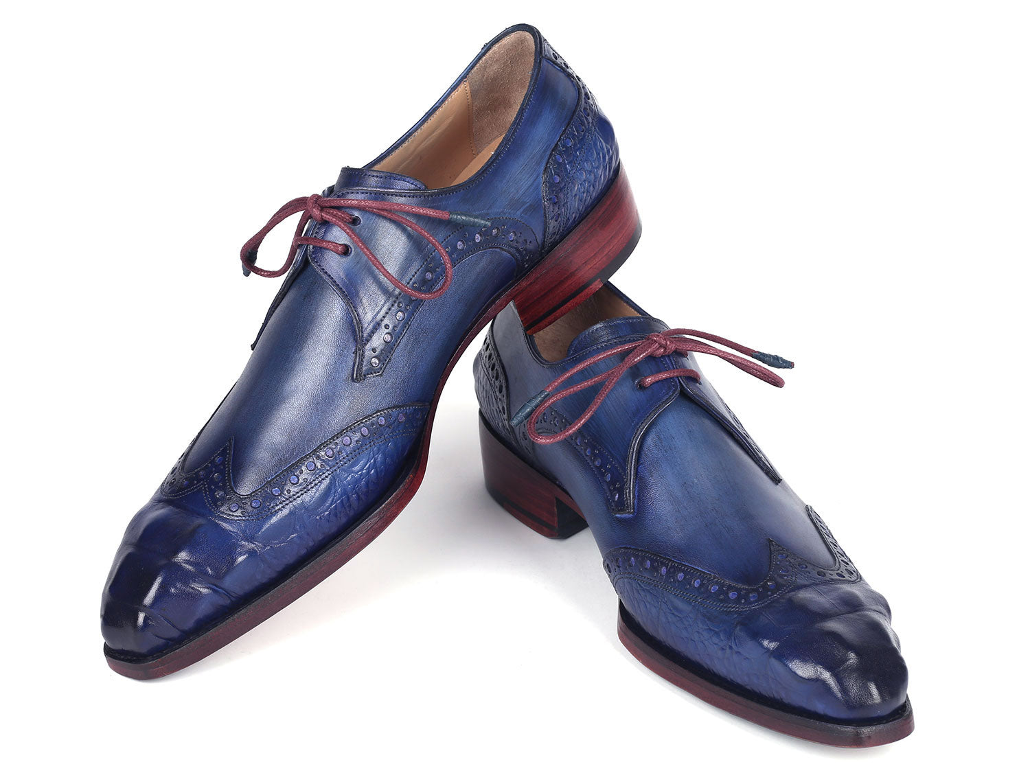 Paul Parkman Blue Wingtip Shoes Paul Parkman Goodyear Welted