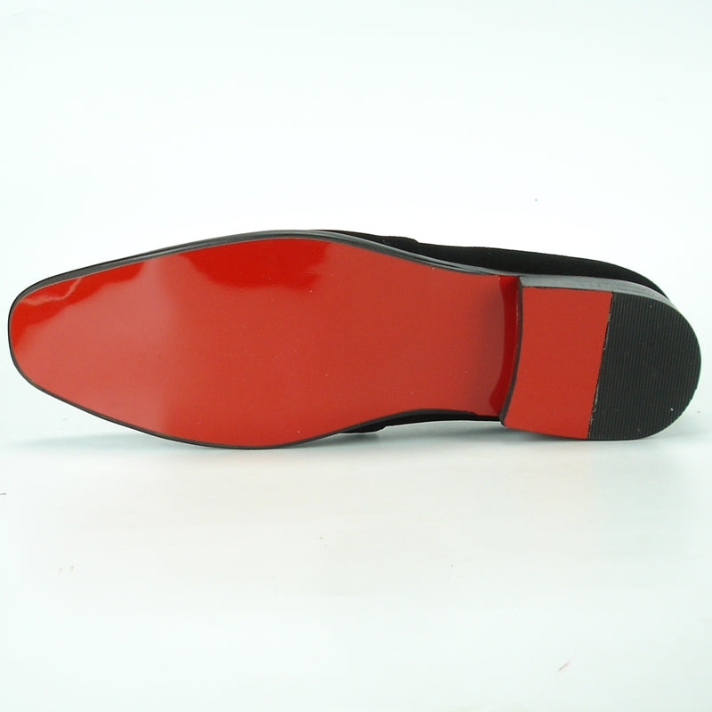 The FI-7085 Black Fiesso by Aurelio Garcia, from the brand Fiesso, is a stylish fashion shoe featuring a leather upper with pink and green floral embroidery. It has a low heel, cushioned insole, and pointed toe.