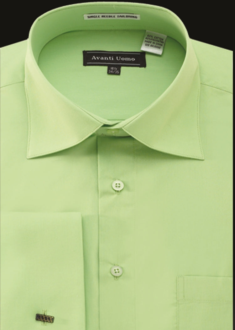 Avanti Uomo French Cuff Dress Shirt DN32M Apple Green 18.5 4/5 Avanti Uomo French Cuff Dress Shirt DN32M Apple Green 18.5 4/5