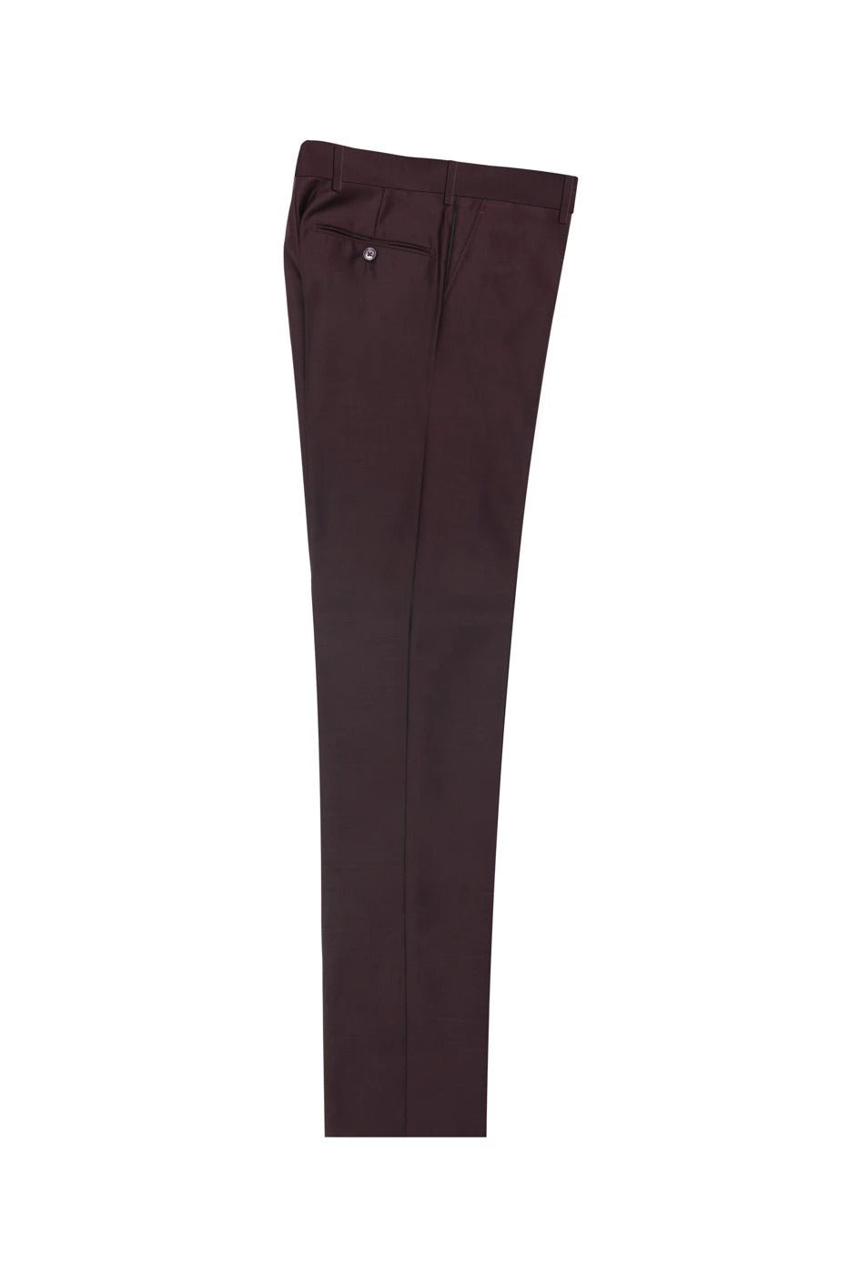 Tiglio Luxe Burgundy Flat Front, Pure Wool Modern Fit Dress Pants 2560
