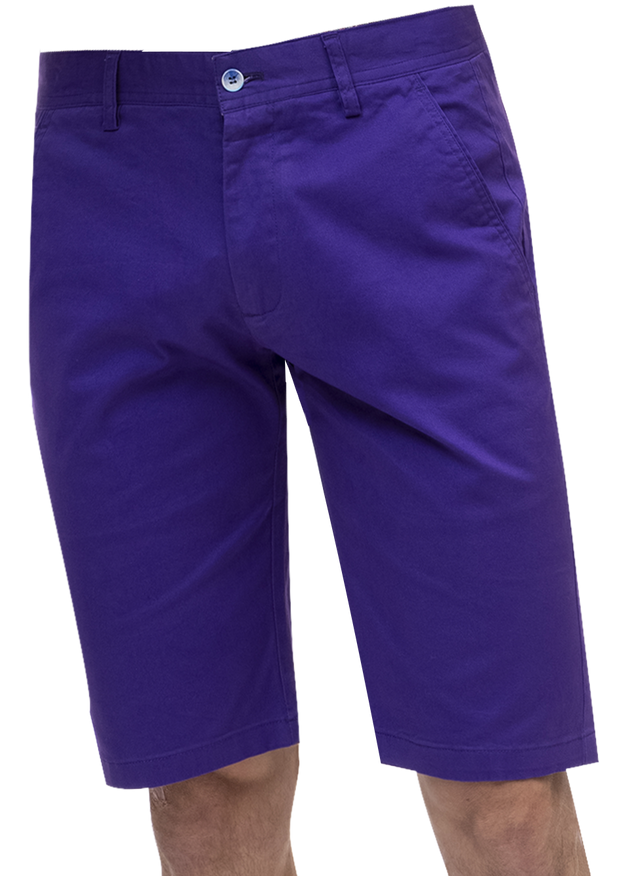 EJ Samuel Purple Chino Short Pants CHS01 are knee-length and equipped with side and back pockets, making them the ideal stylish addition to men's fashion.