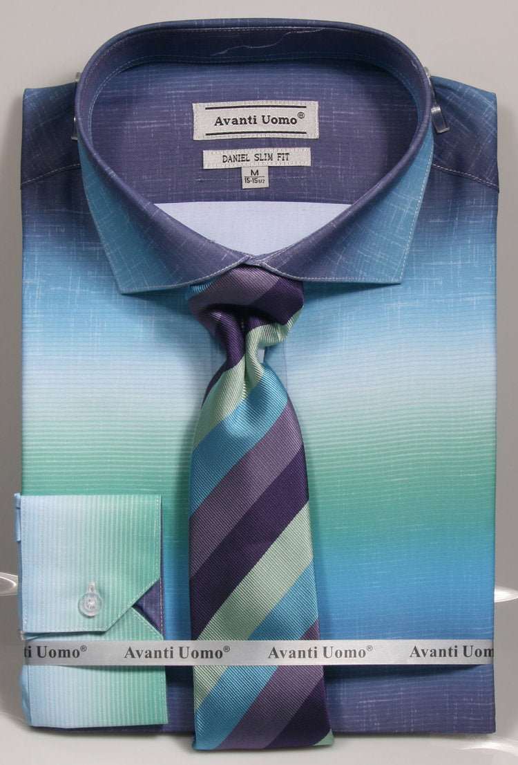 Avanti Uomo Dress Shirt DNS04 Aqua (Slim Fit) 16.5 4/5 Avanti Uomo Dress Shirt DNS04 Aqua (Slim Fit) 16.5 4/5