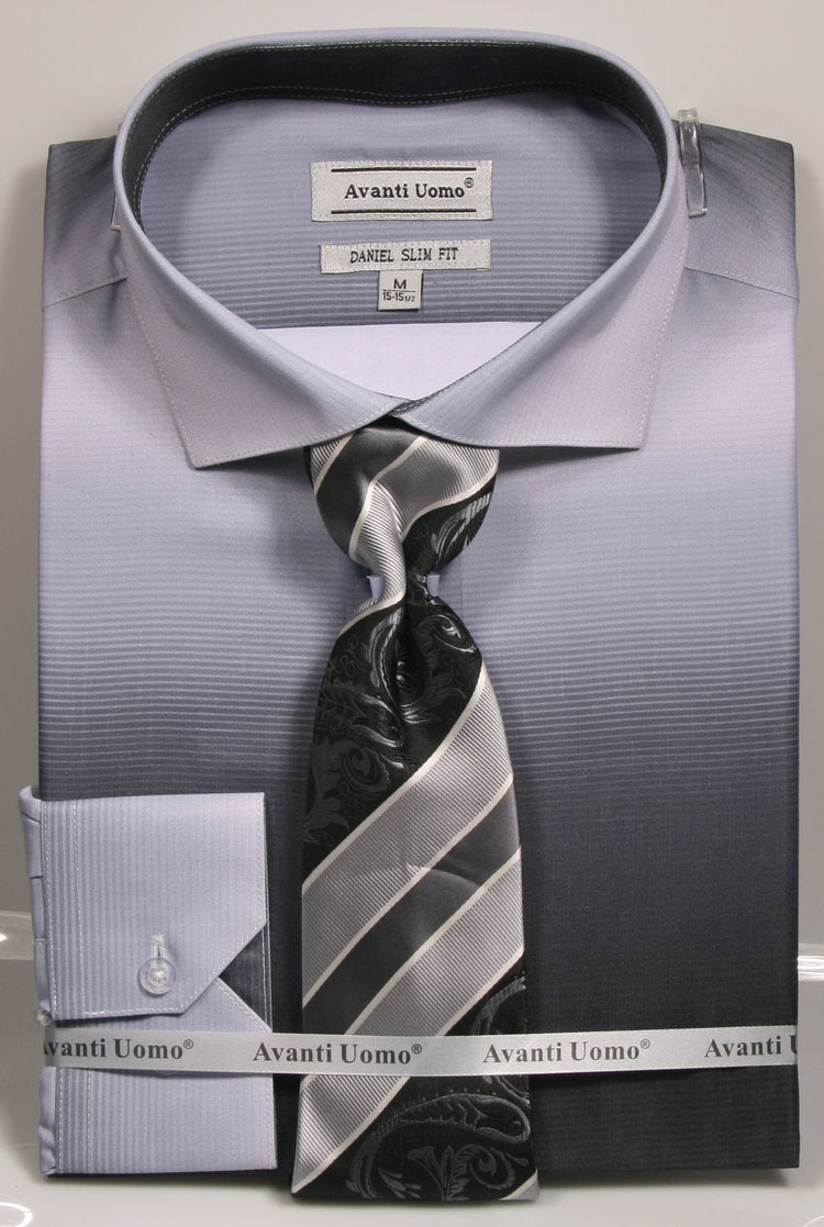 Avanti Uomo Dress Shirt DNS04 Black (Slim Fit) 18.5 6/7 Avanti Uomo Dress Shirt DNS04 Black (Slim Fit) 18.5 6/7