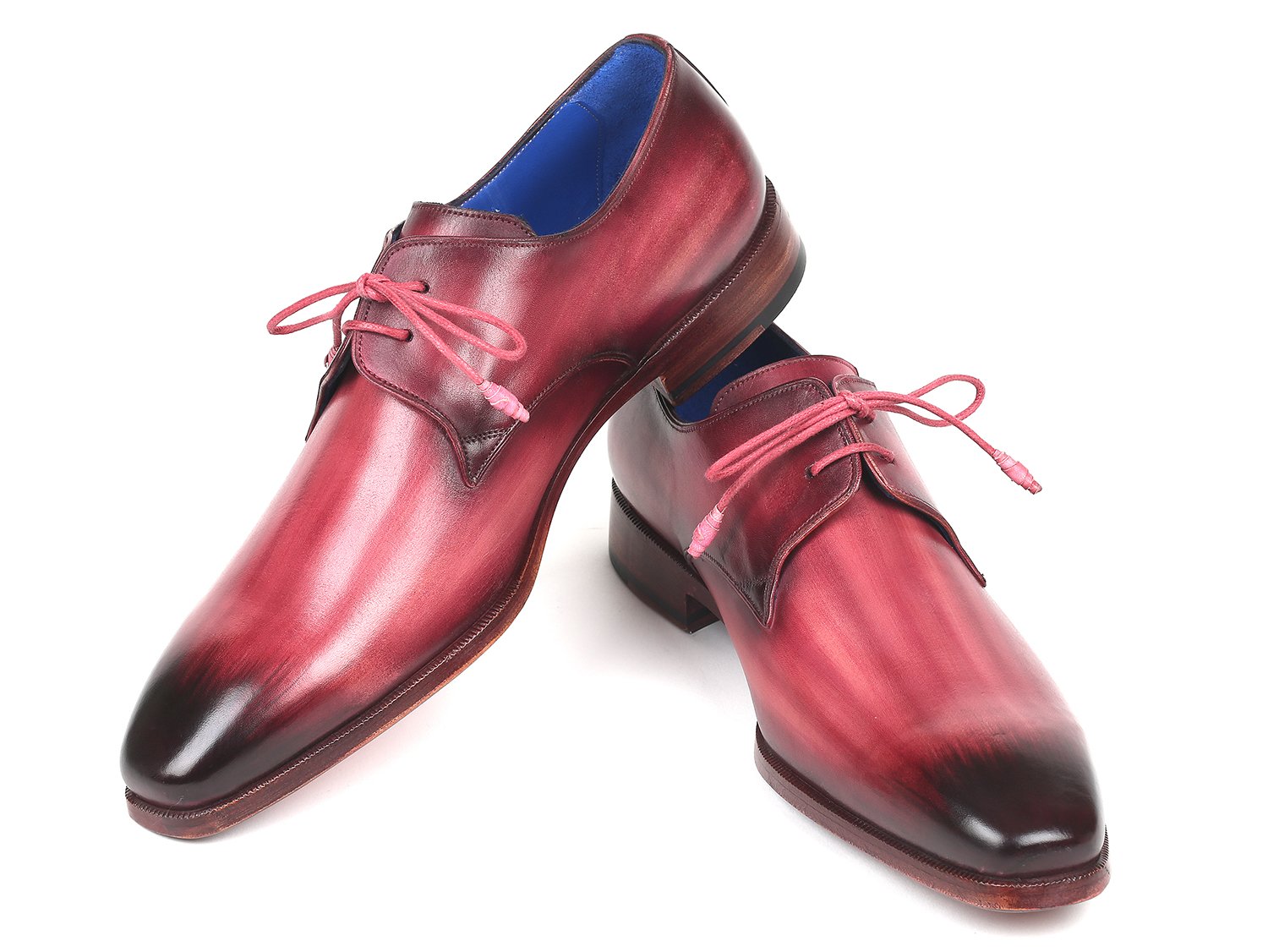 Paul Parkman Pink Purple Hand-Painted Derby Shoes 326-PNP