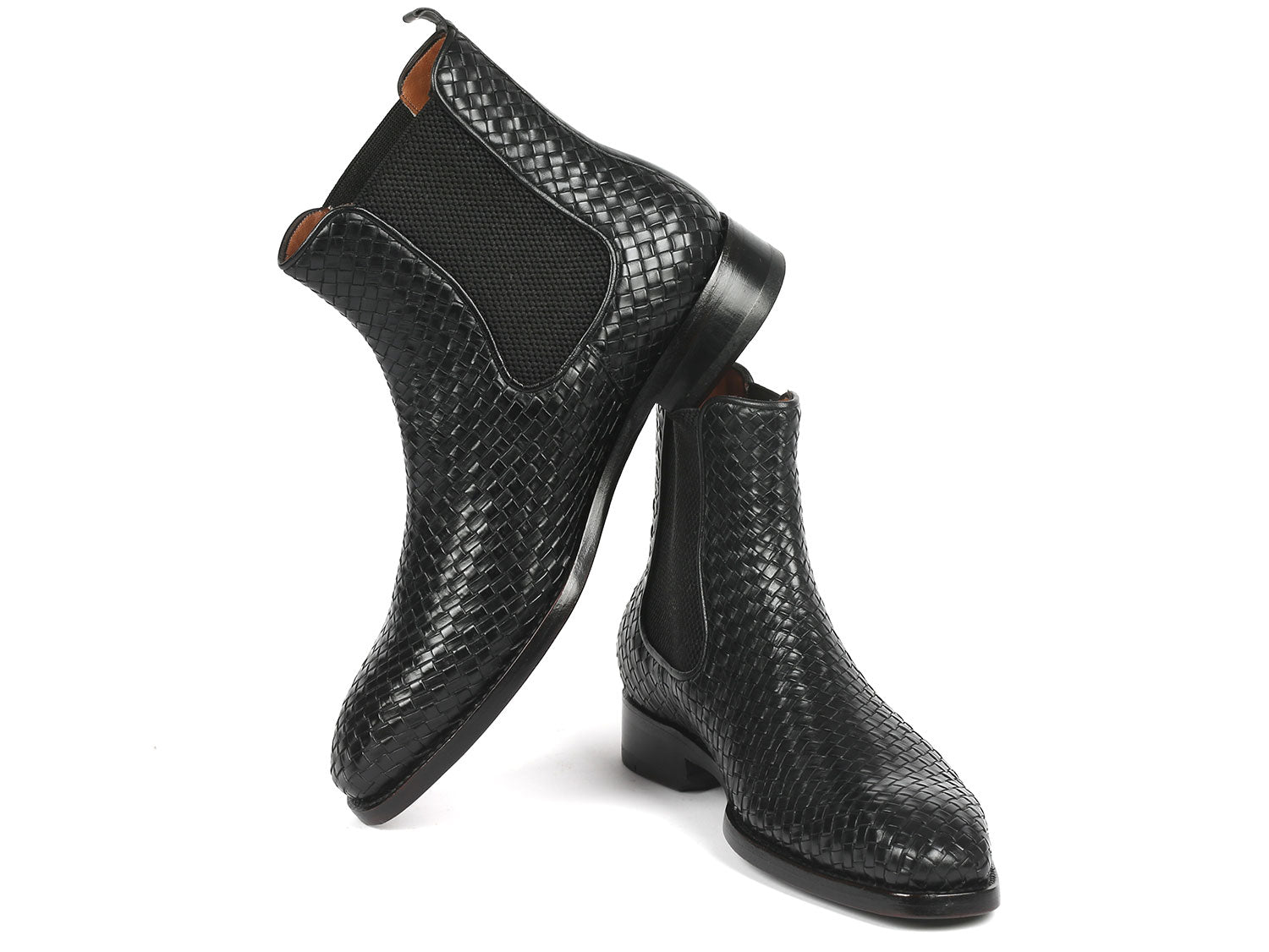Paul Parkman Black & Gray Chelsea Boots Paul Parkman Wingtip Ankle Boots Gray Hand-Painted (ID#777  main image 4