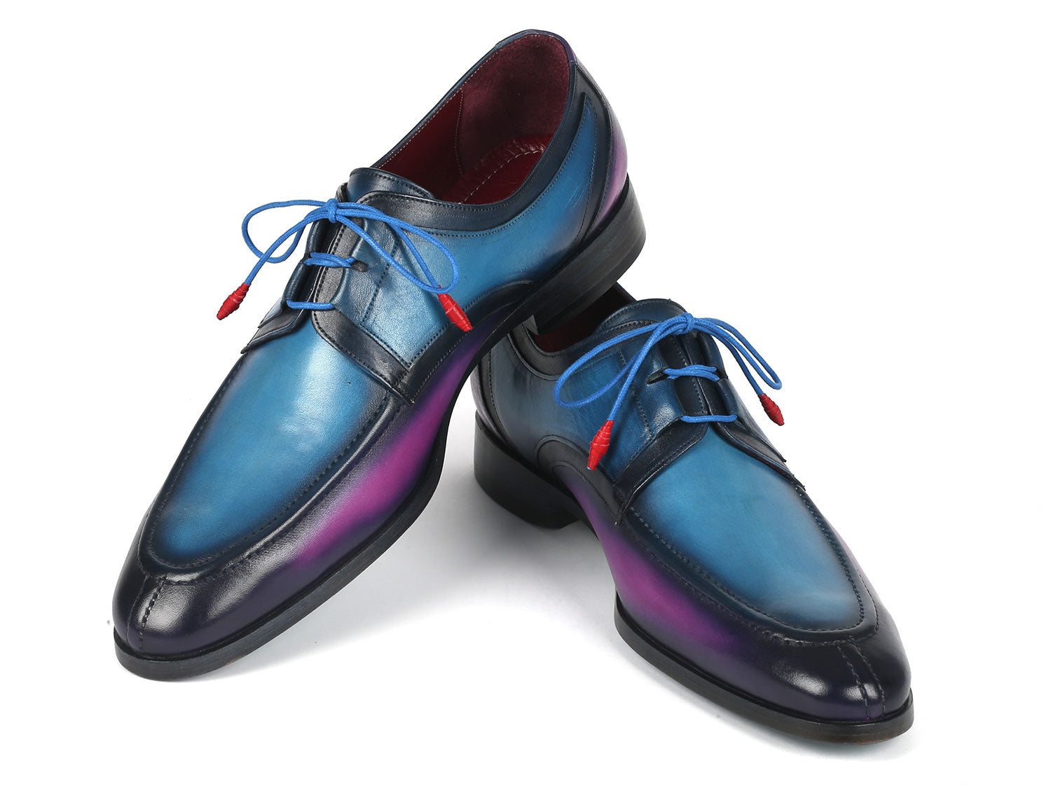 Paul Parkman Ghillie Lacing Blue & Purple Dress Shoes - GU568BLP EU 43 - US 9.5 / 10 Paul Parkman Ghillie Lacing Blue & Purple Dress Shoes - GU568BLP EU 43 - US 9.5 / 10