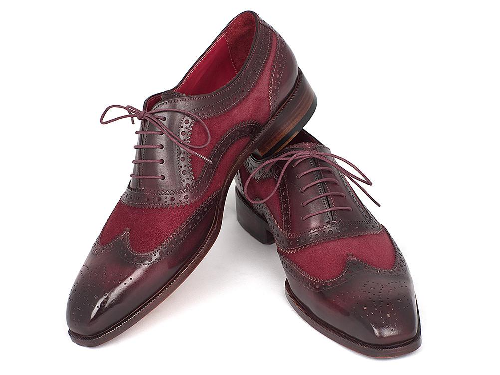 Paul Parkman Suede & Calfskin Wingtip Oxfords Bordeaux - 228BRDSD EU 43 - US 9.5 / 10 Paul Parkman Suede & Calfskin Wingtip Oxfords Bordeaux - 228BRDSD EU 43 - US 9.5 / 10