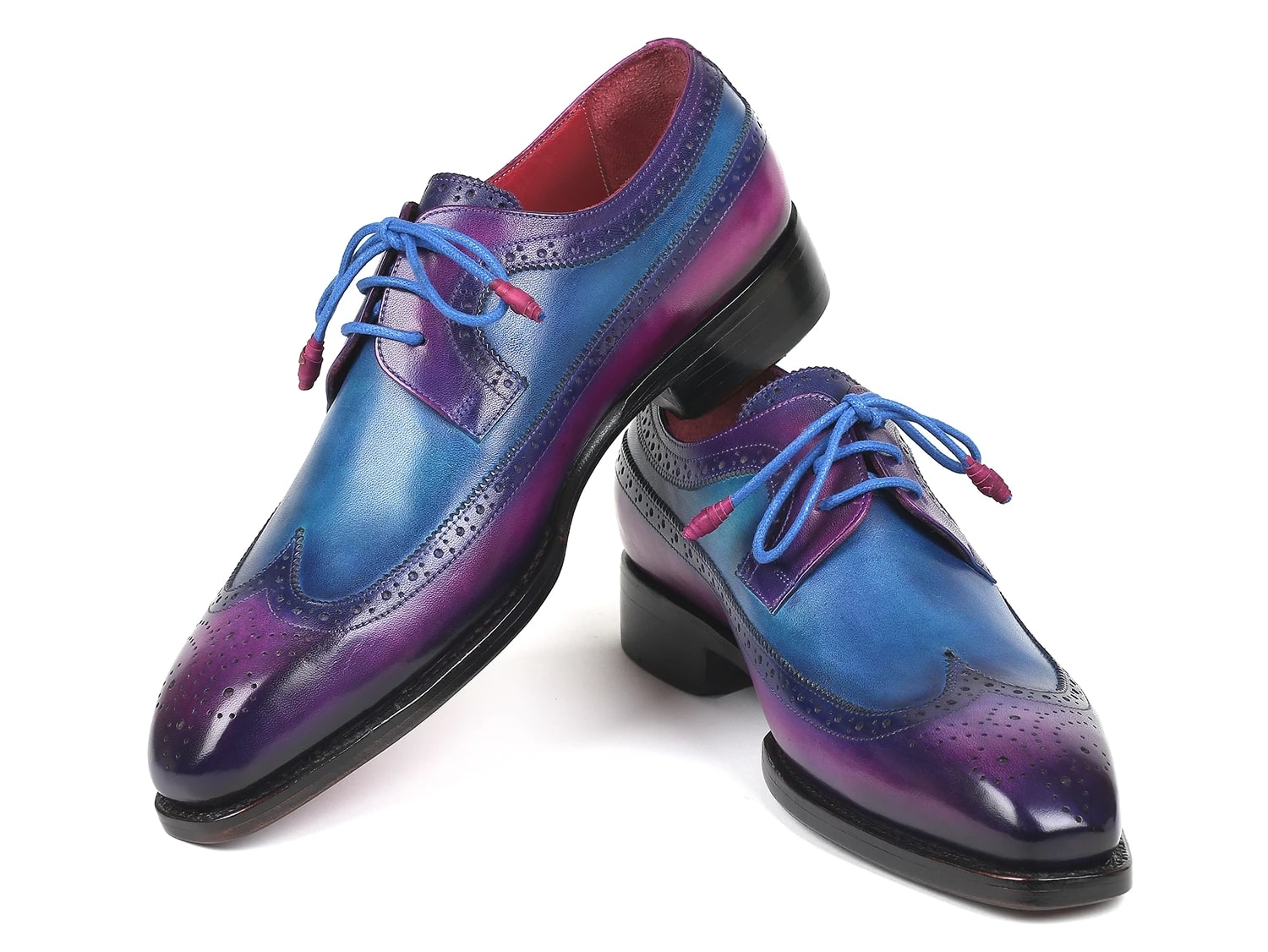 Paul Parkman Goodyear Welted Wingtip Derby Shoes Purple & Blue - 511V63 EU 39