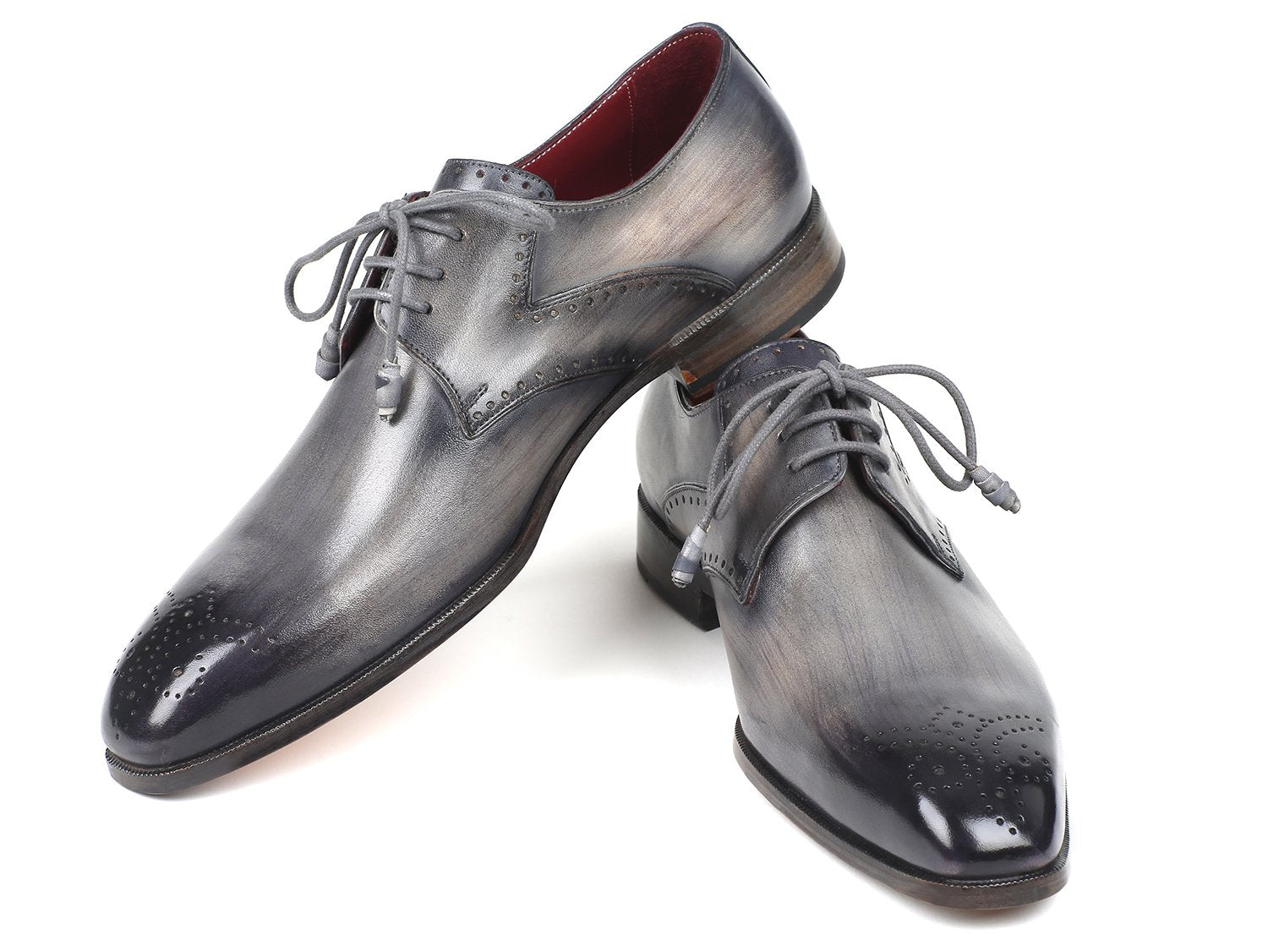 Paul Parkman Men's Gray Medallion Toe Derby Shoes (ID#6584-GRY) EU 40 - US 7.5 Paul Parkman Men's Gray Medallion Toe Derby Shoes (ID#6584-GRY) EU 40 - US 7.5