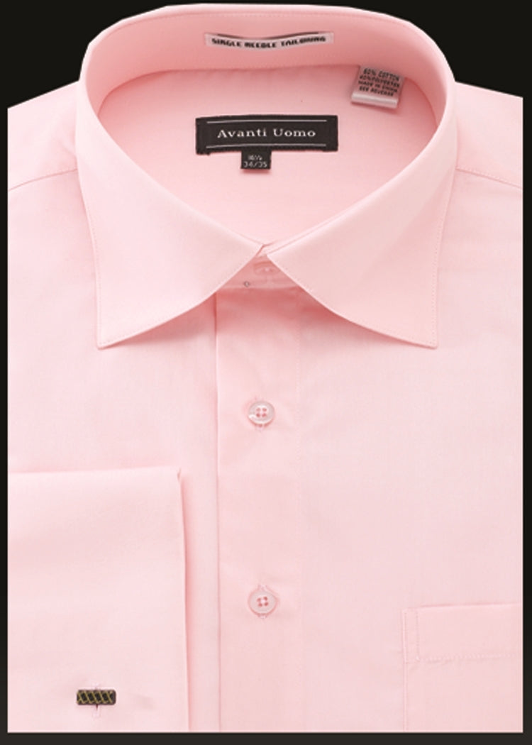 Avanti Uomo French Cuff Dress Shirt DN32M Pink 15.5 4/5 Avanti Uomo French Cuff Dress Shirt DN32M Pink 15.5 4/5