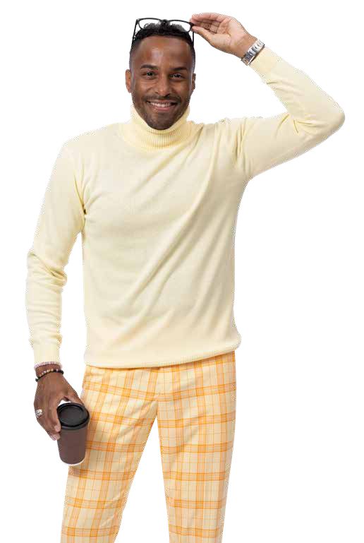 EJ Samuel Orange Plaid Pants PL106 – Unique Design Menswear