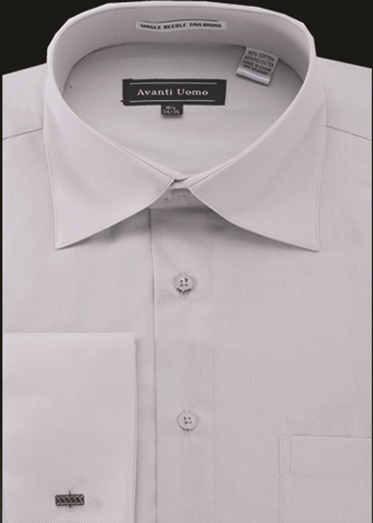 Avanti Uomo French Cuff Dress Shirt DN32M Silver Gray 19.5 6/7 Avanti Uomo French Cuff Dress Shirt DN32M Silver Gray 19.5 6/7