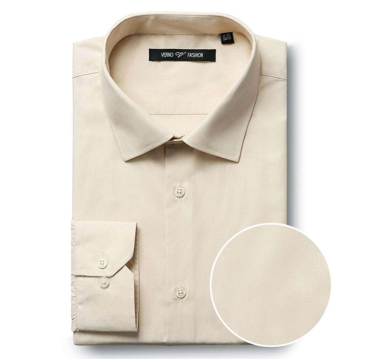 mens cream colored dress shirt Dauphine Ecru (Regular Fit) Pinpoint Oxford Dress Shirt