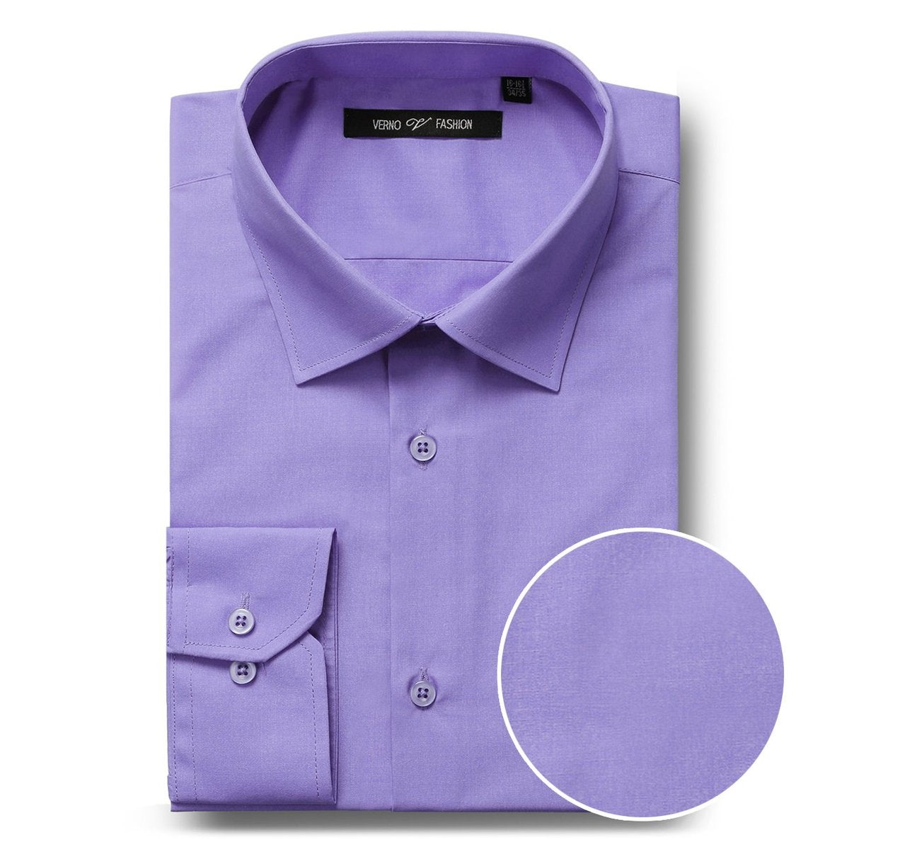 VERNO Lavender Classic/Regular Fit Long Sleeve Spread Collar Dress Shirt TC624 XL (17-17.5) Sleeve: 34/35 VERNO Lavender Classic/Regular Fit Long Sleeve Spread Collar Dress Shirt TC624 XL (17-17.5) Sleeve: 34/35