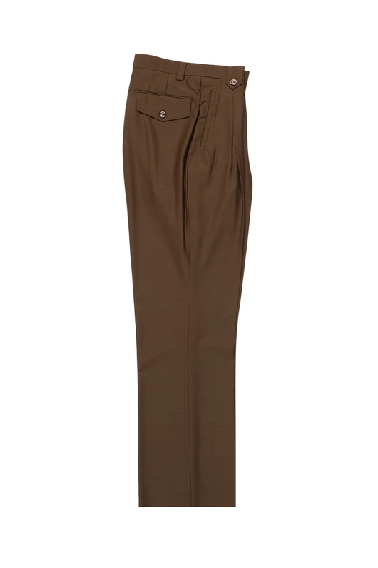 Tiglio Luxe Tobacco Wide Leg, Pure Wool Dress Pants 2576 Unique Design Menswear Tiglio Luxe Tobacco Wide Leg, Pure Wool Dress Pants 2576 Unique Design Menswear