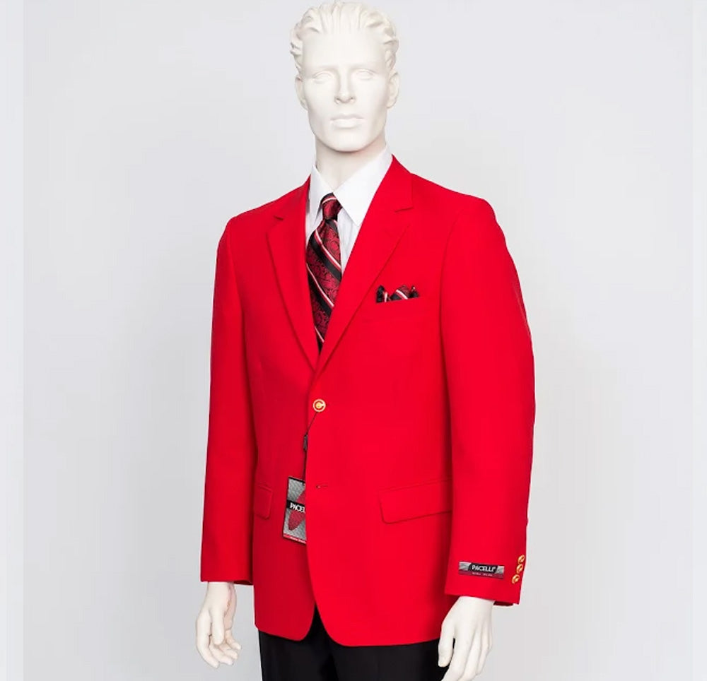 Pacelli Solid Button Red Blazer BLAIR-70008 – Unique Design Menswear