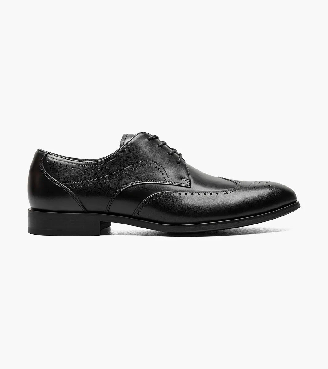 The STACY ADAMS Brayden Wingtip Oxford features a molded heel cup, anatomical arch support, cushioned heel pod, and Flexzone branding—ideal for adding comfort to your favorite pair.