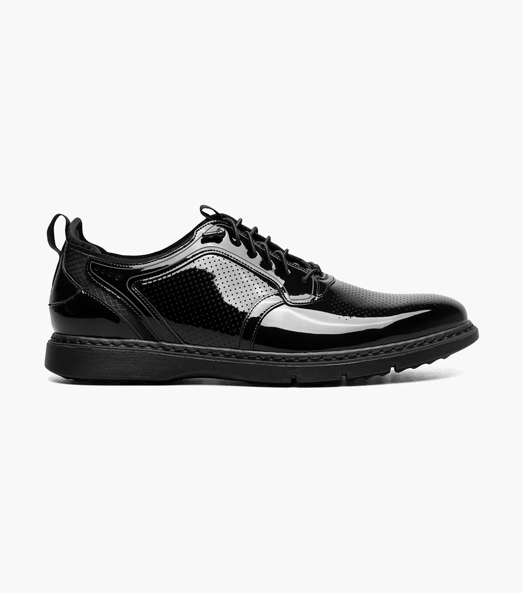 Black Memory Foam Insole labeled “STACY ADAMS,” featuring molded heel cup, arch support, and cushioned heel pod—engineered for all-day comfort in Stacy Adams Spyre Plain Toe Elastic Lace Up shoes.