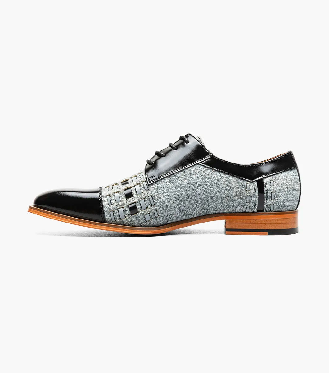 Stacy Adams - Halstead Cap Toe Oxford - Black/Gray - 25765-975 - Unique Design Menswear